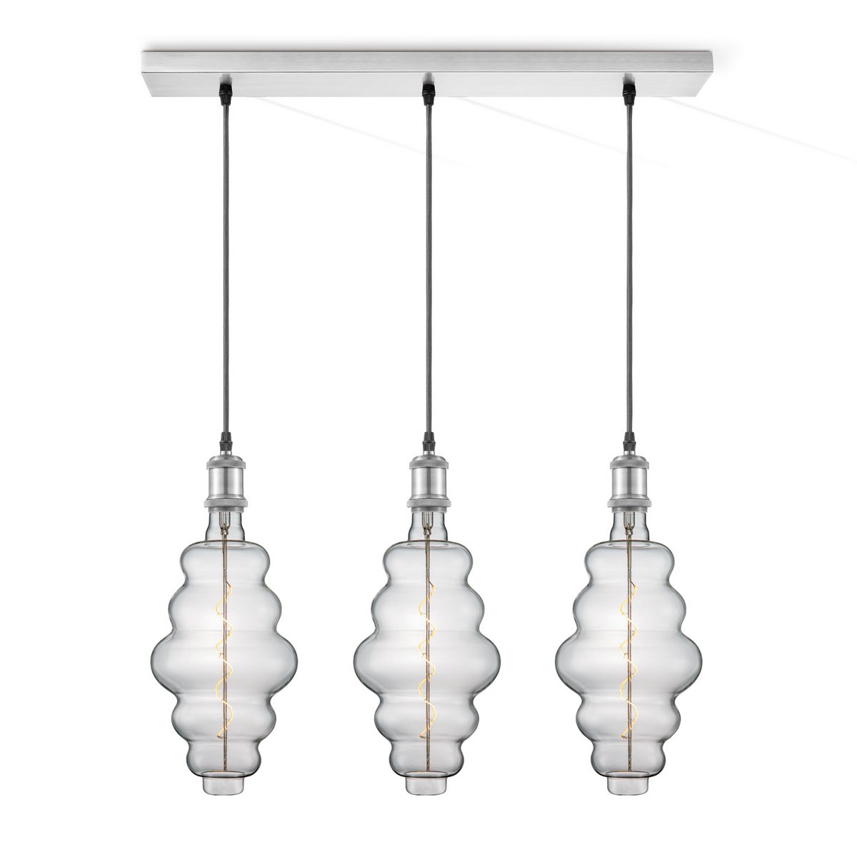 Home Sweet Home hanglamp chroom vintage Cloud 3L dimbaar E27 helder