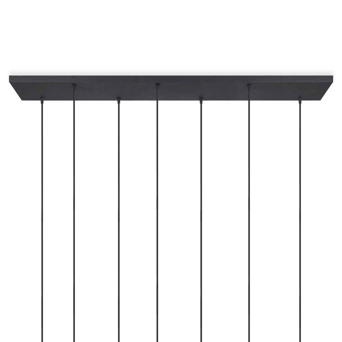 Home Sweet Home Plafondrozet XXL balk metaal zwart 7 lichts