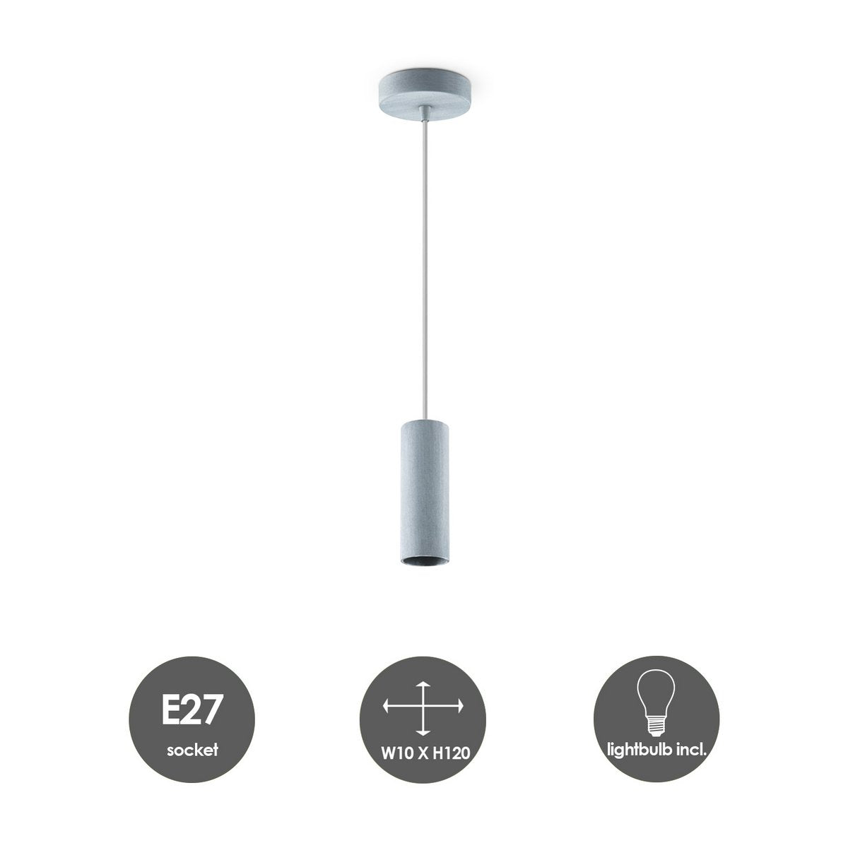 Home Sweet Home hanglamp beton Saga - G180 - dimbaar E27 helder