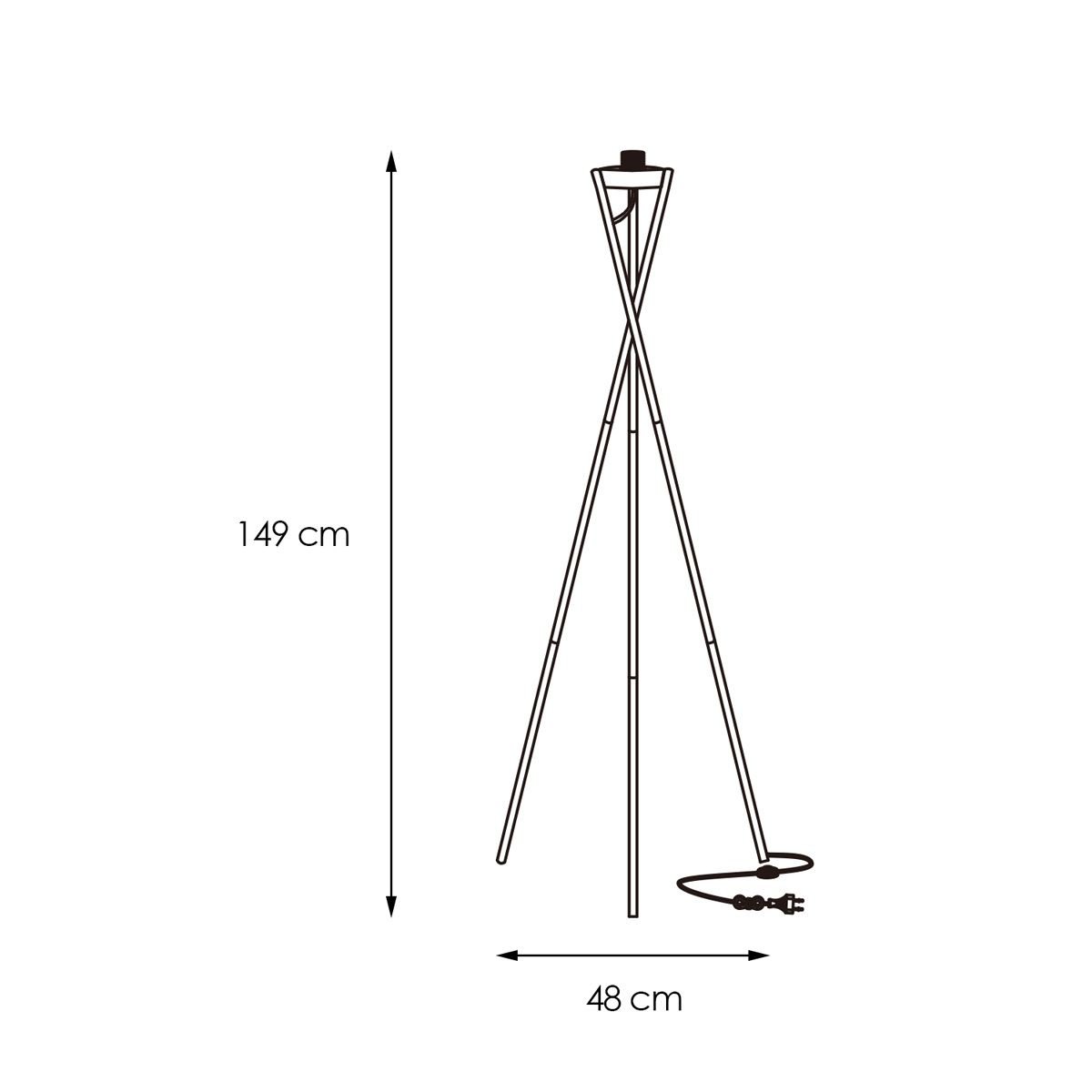 Home Sweet Home vloerlamp voet Tripod 48/48/149cm - Messing