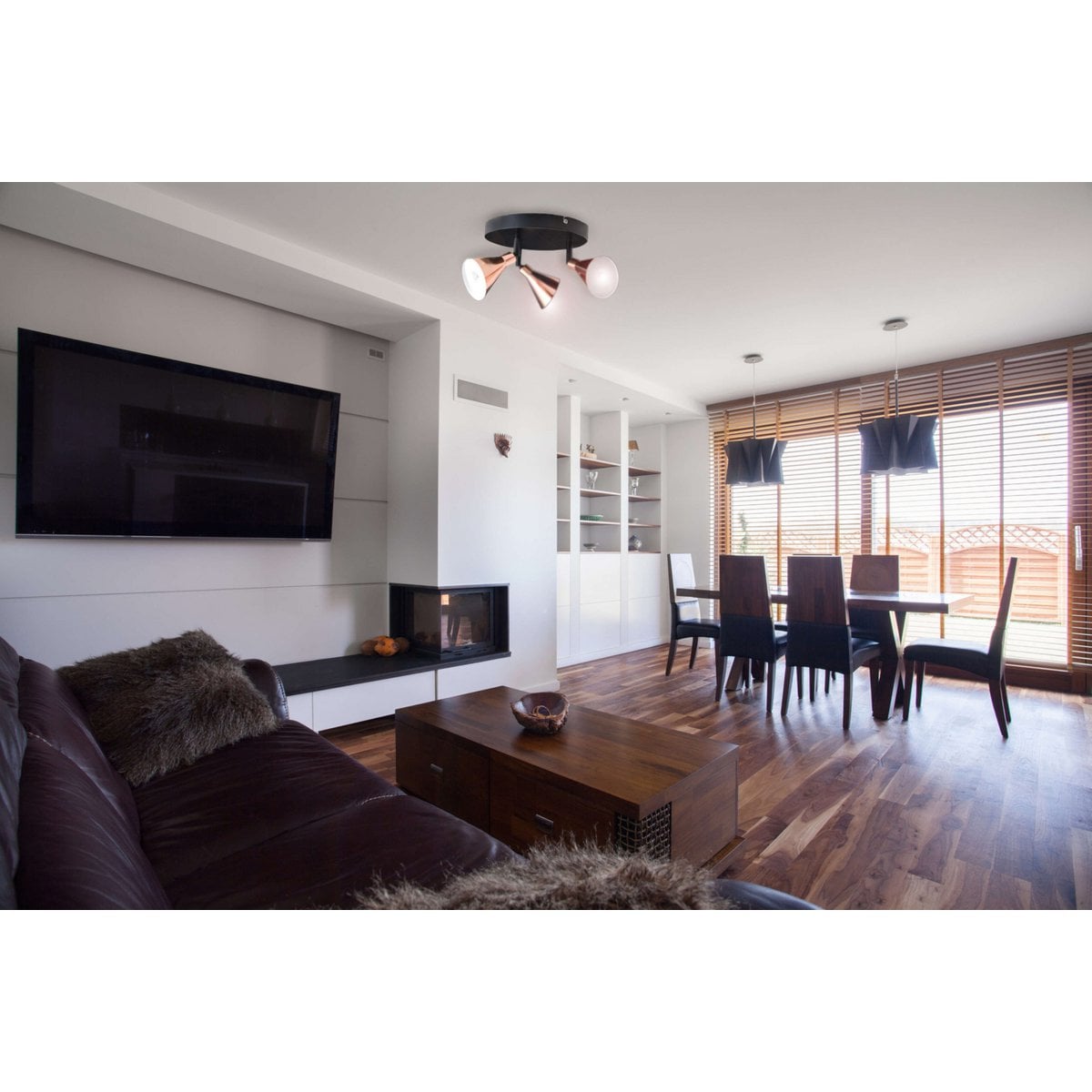 3 LED-wand u. Plafondlamp "Koper" d:38cm