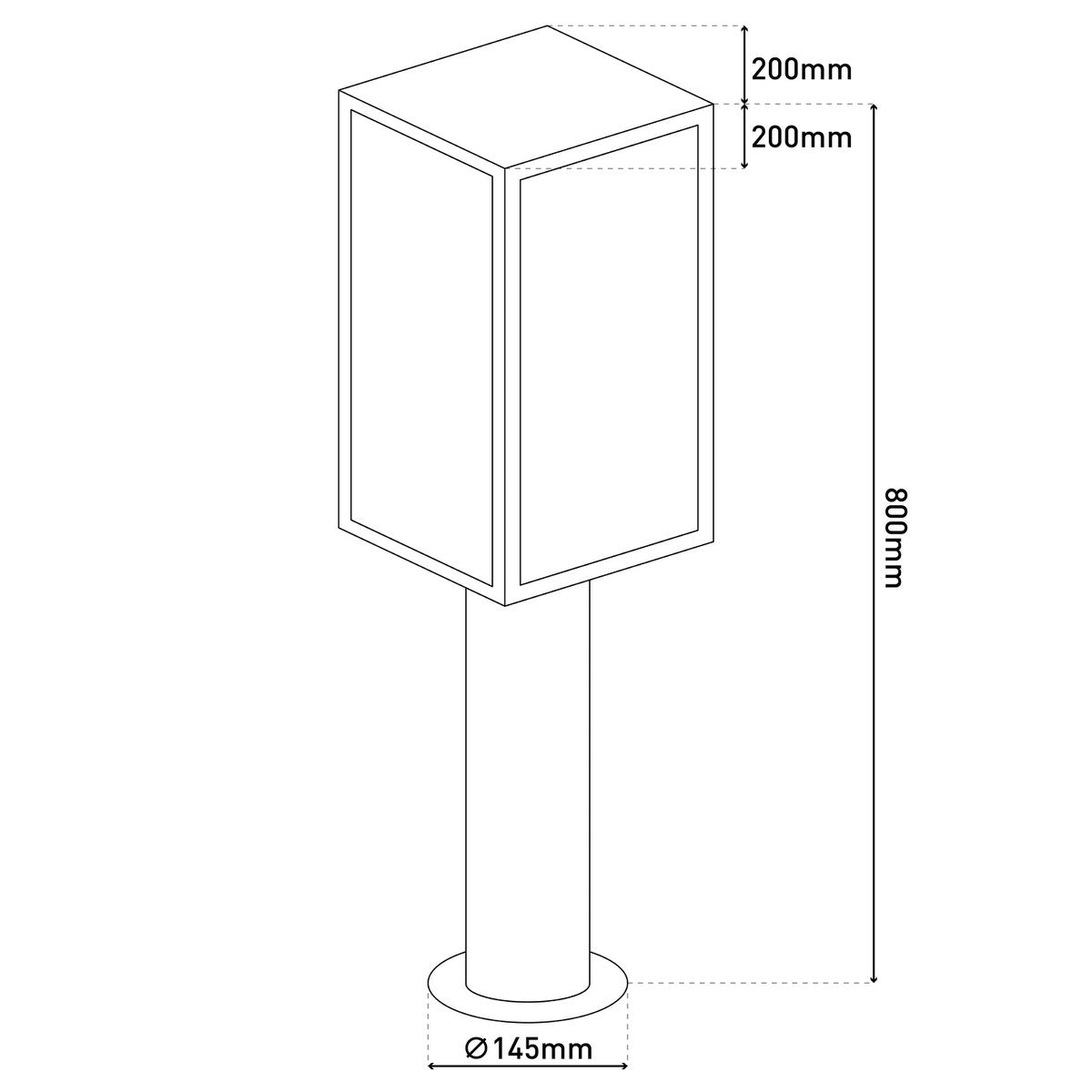 Buiten Sockel Light "Aila" H: 80cm, voor buiten-, metaal- en glazen plintlamp in zwart, E27, padlicht