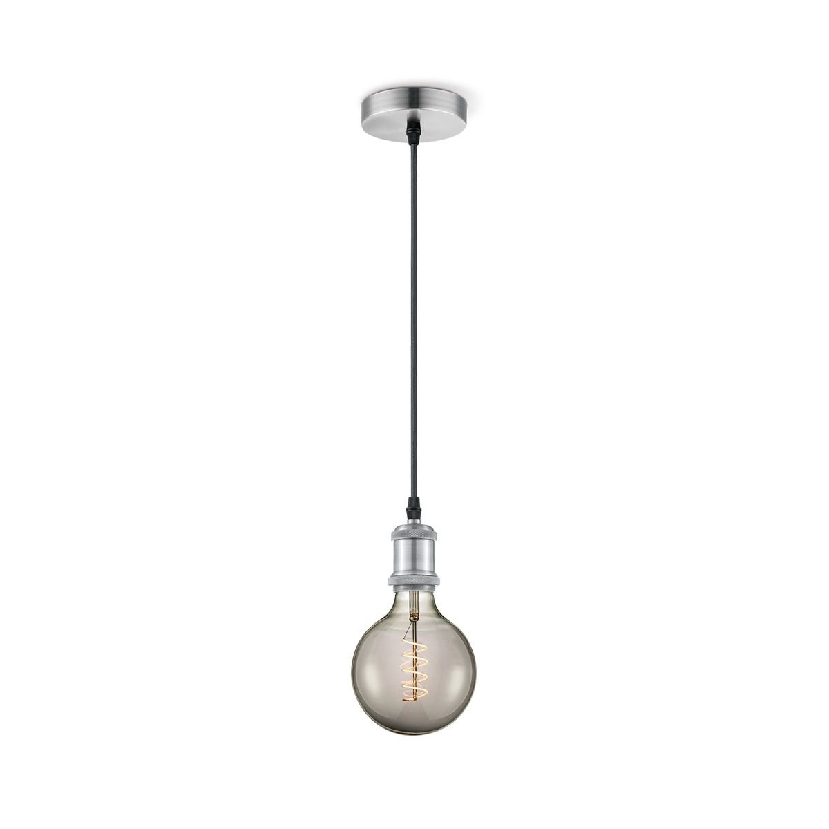 Home Sweet Home Hanglamp Basic - Geborsteld staal - 10x10x109cm