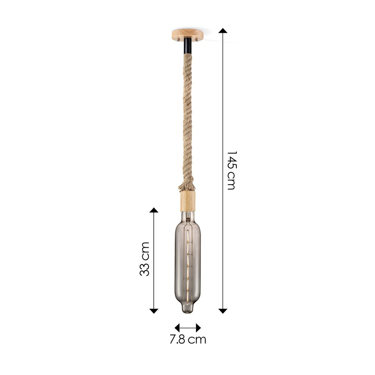 Home Sweet Home hanglamp Leonardo Tube - G78 - dimbaar E27 rook