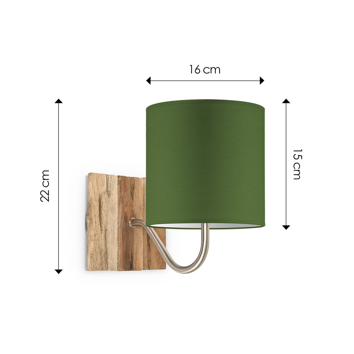 Home Sweet Home Wandlamp - Drift E27 Lampenkap groen 16cm