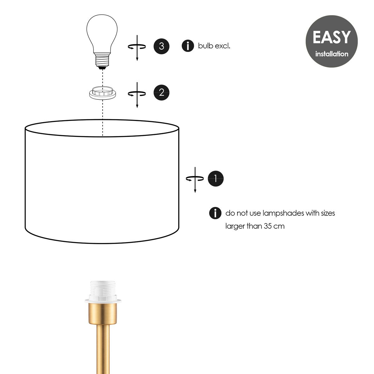 Home Sweet Home tafellamp voet Stick 14/14/39cm - Messing