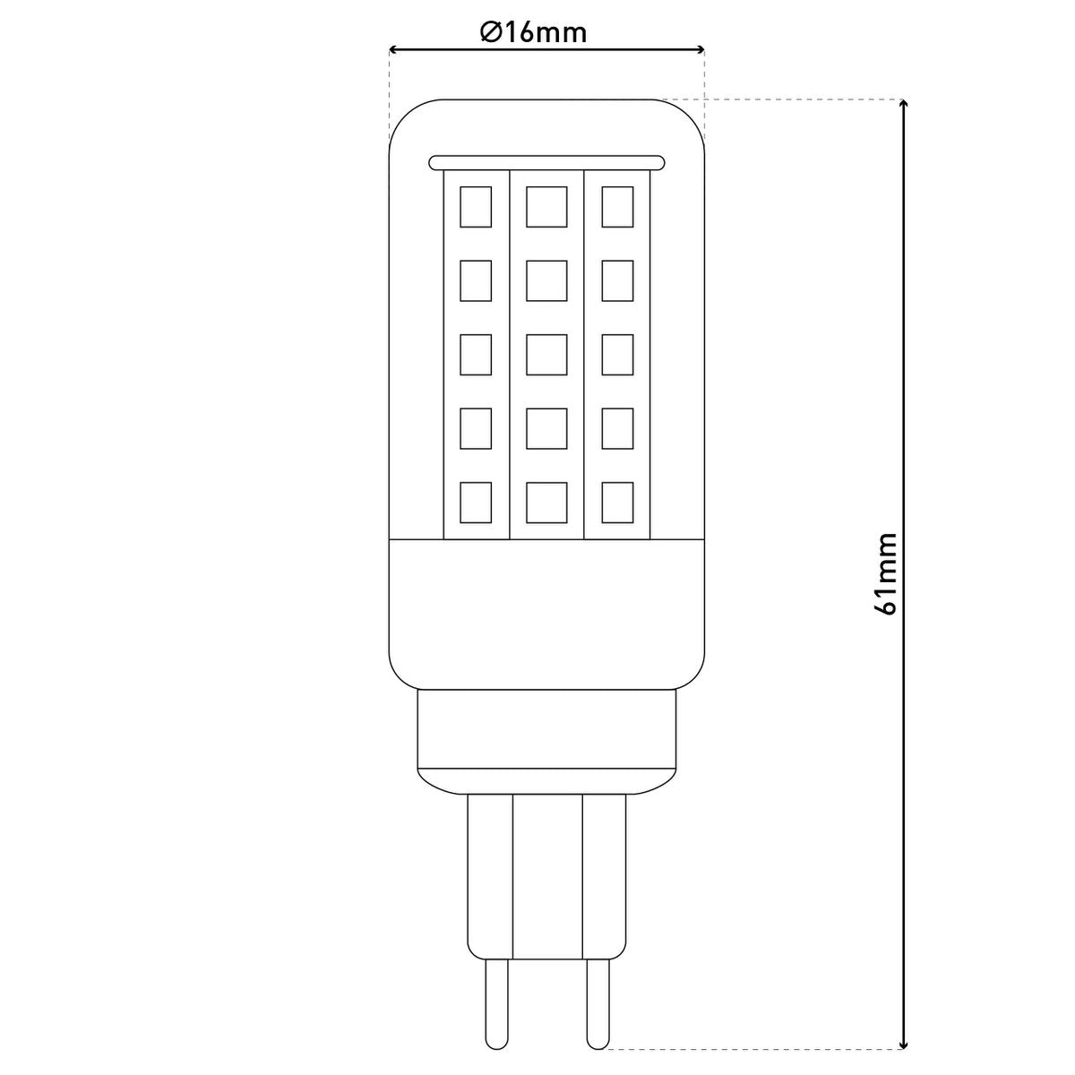 6-set LED-lamp G9, 3,5 watt, gemaakt van plastic, warm wit