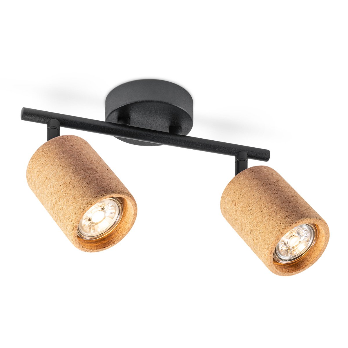 Home Sweet Home LED Opbouwspot Cork 2 - incl. dimbare LED lamp - zwart