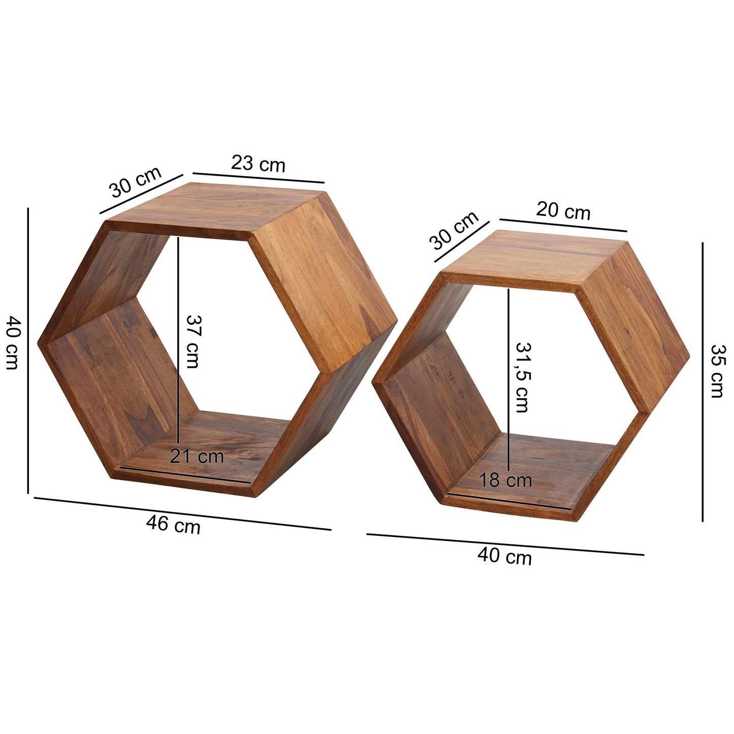 Bijzettafels Honey Set van 2 Stuks