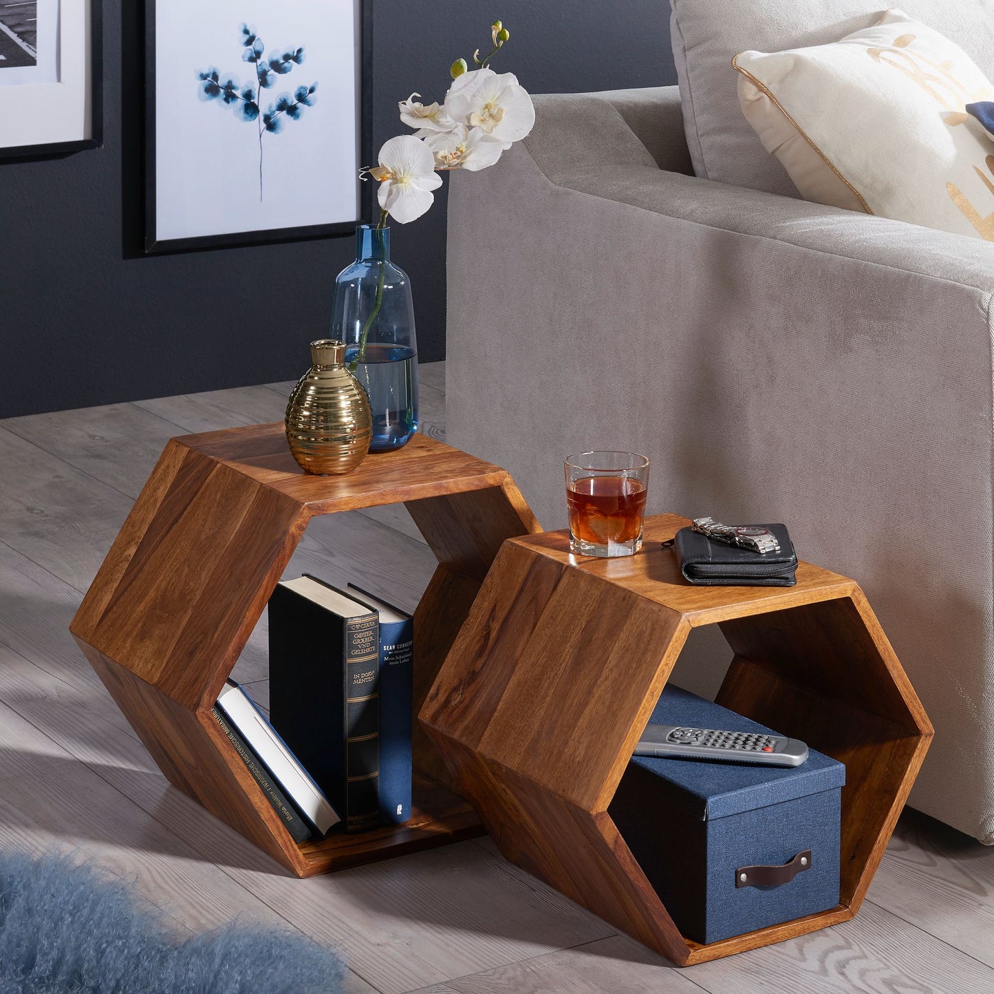 Bijzettafels Honey Set van 2 Stuks