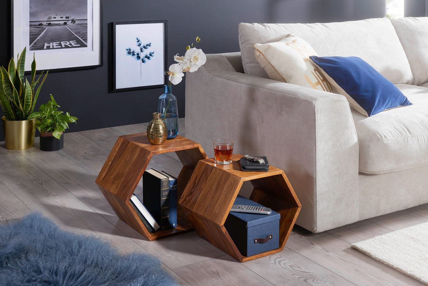 Bijzettafels Honey Set van 2 Stuks