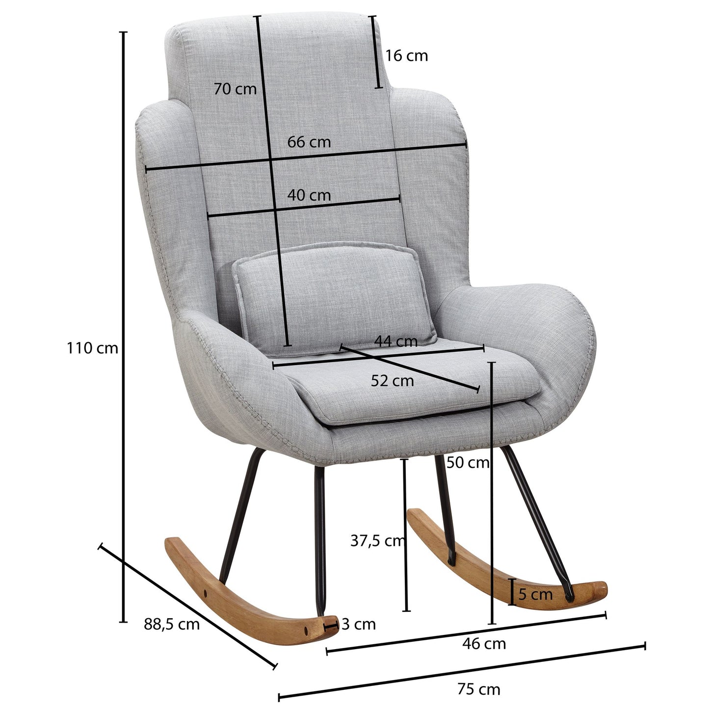 Fauteuil & schommelstoel Capri (diverse kleuren)