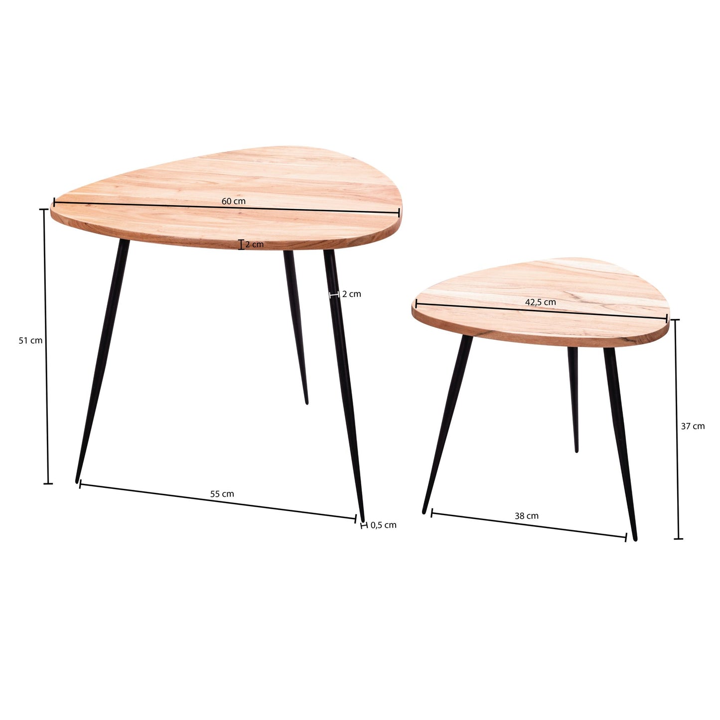 Bijzettafels Set van 2 stuks