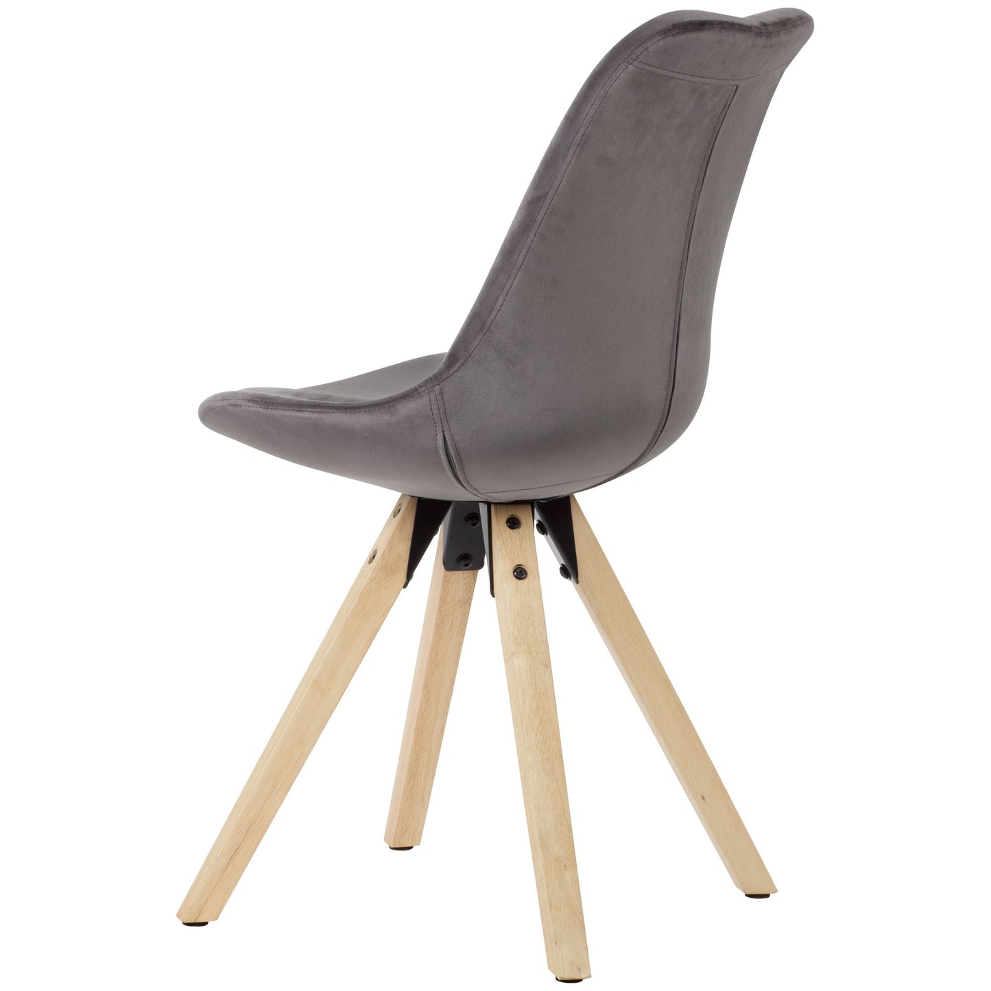 Velvet fluwelen eetkamerstoel hout (Set 2 Stuks)