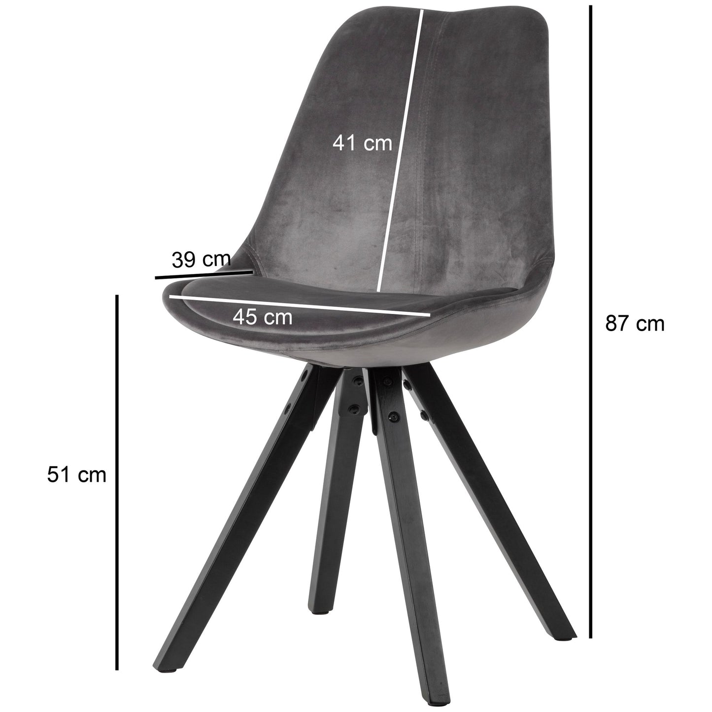 Velvet fluwelen eetkamerstoel (Set 2 Stuks)