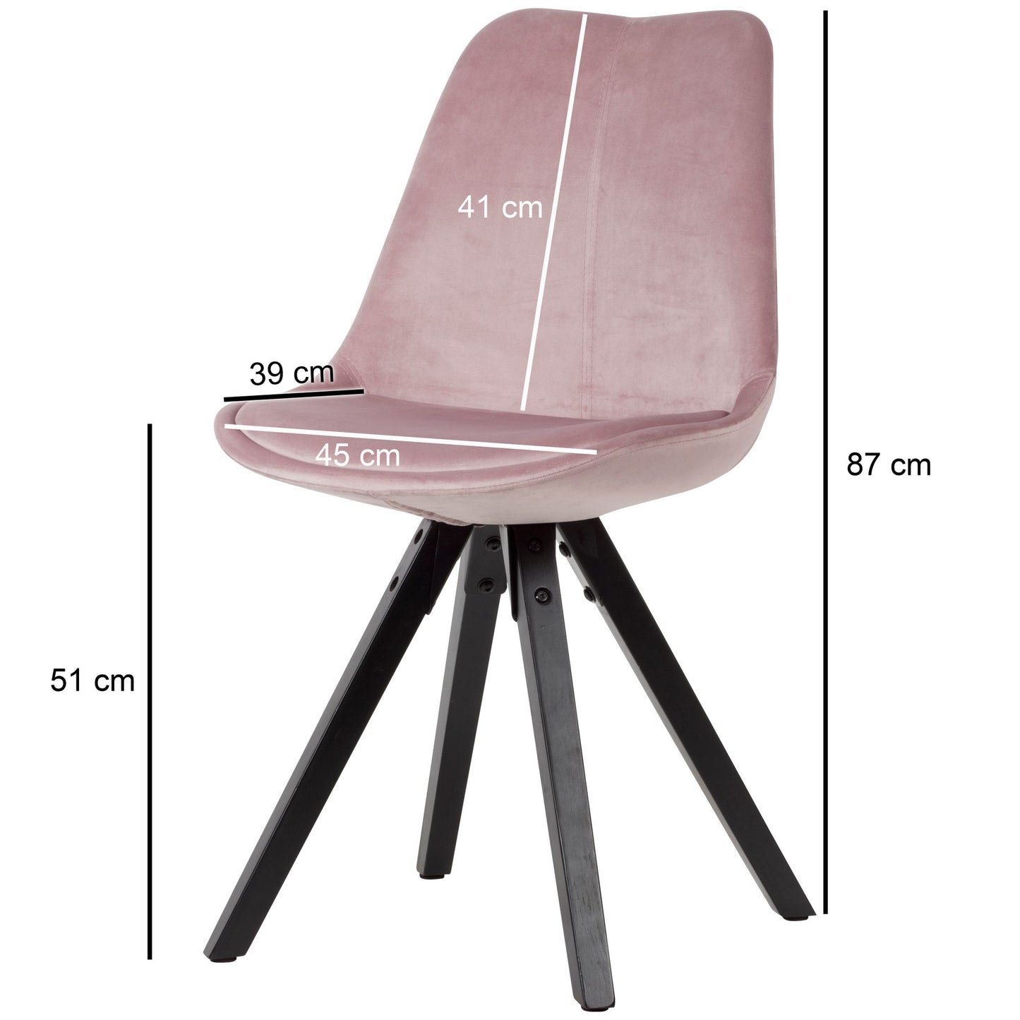Velvet fluwelen eetkamerstoel (Set 2 Stuks)