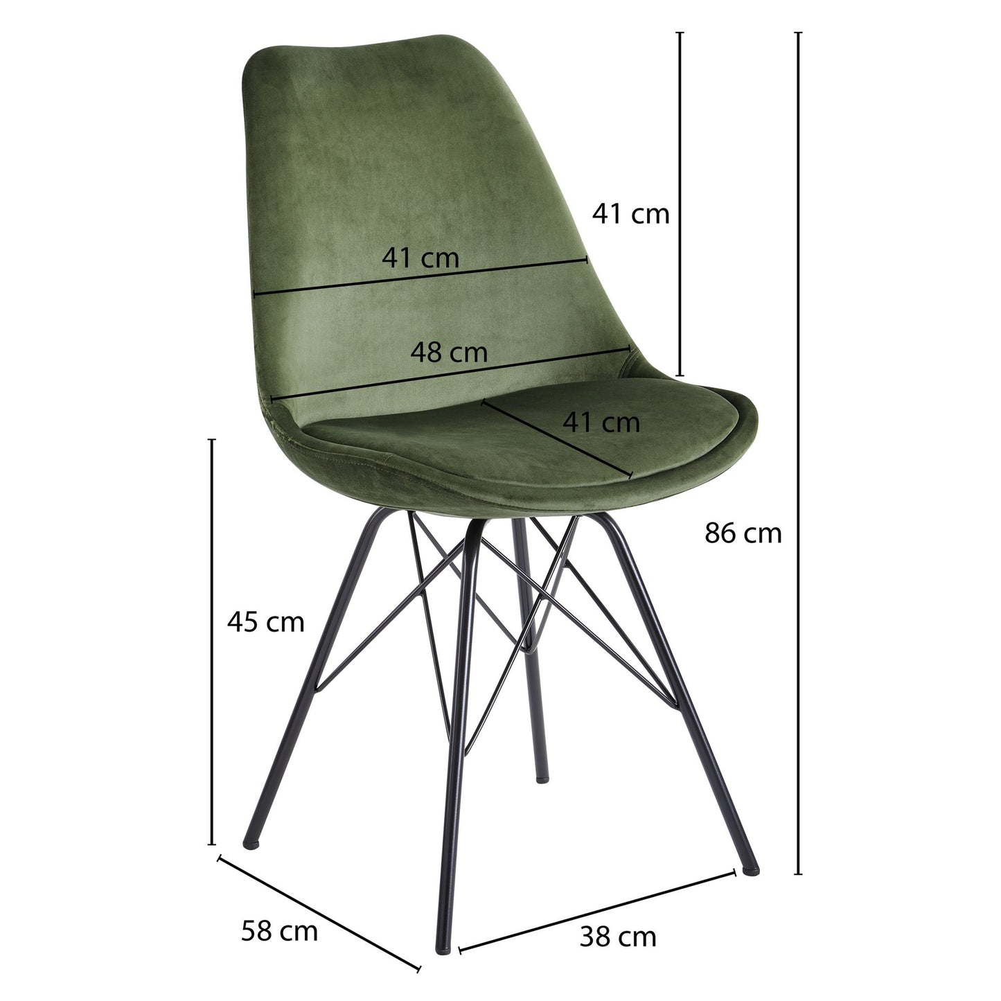 Scandinavische eetkamerstoel (Set 2 Stuks)