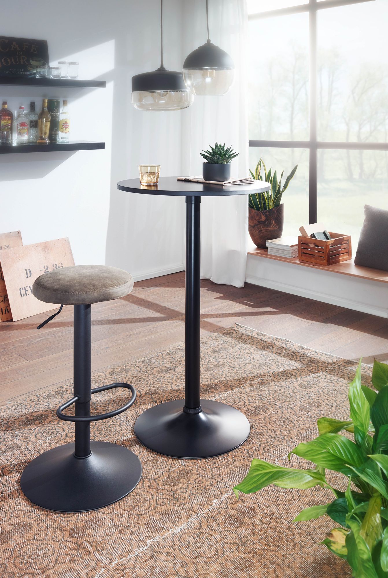 Eetkamer- / sta tafel Swan Bartafel Zwart