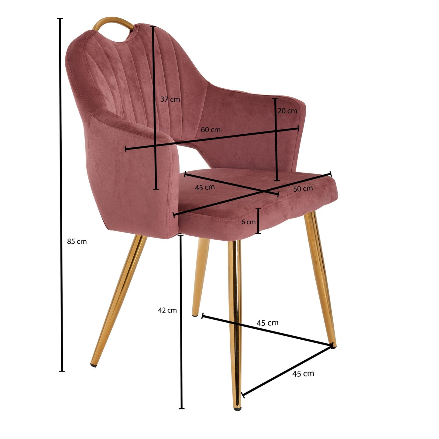 Kuipstoel Velvet (Set 2 Stuks)