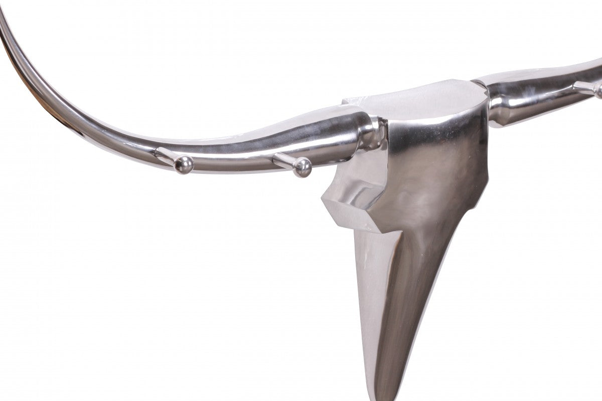 Deco Antler Bull Silver L 125 cm