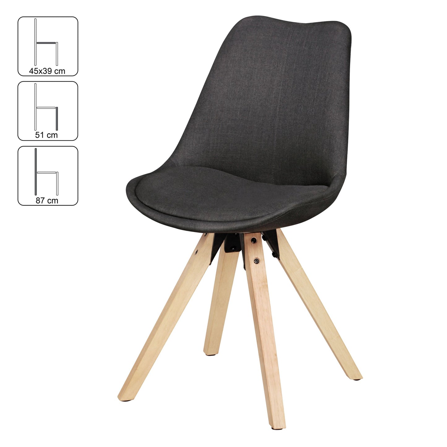 Lima Stoelen Zwart (Set 2 Stuks)