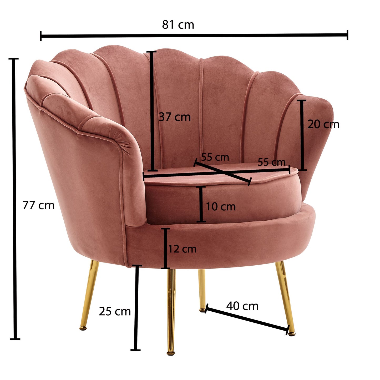 Fauteuil Shell (diverse kleuren)