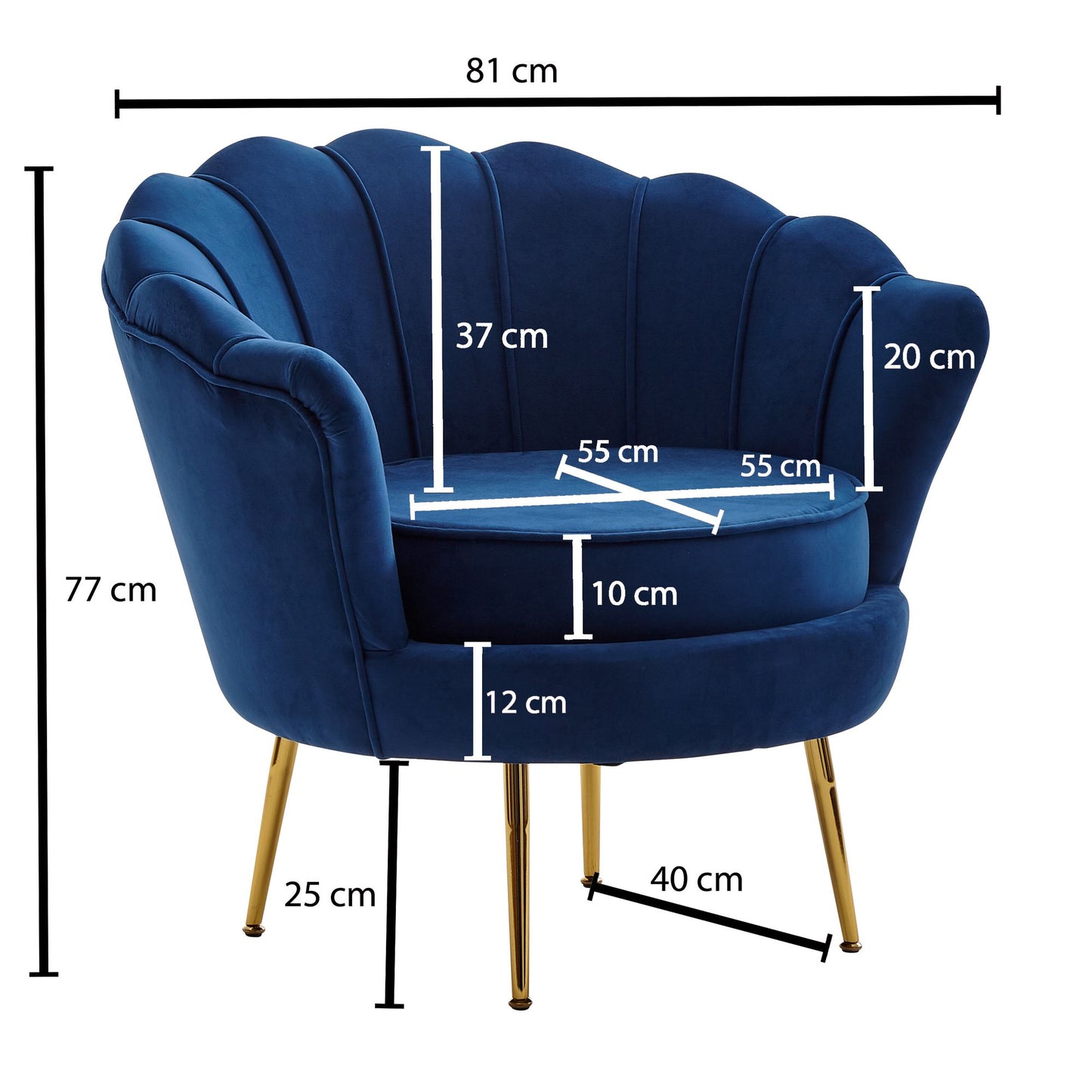 Fauteuil Shell (diverse kleuren)