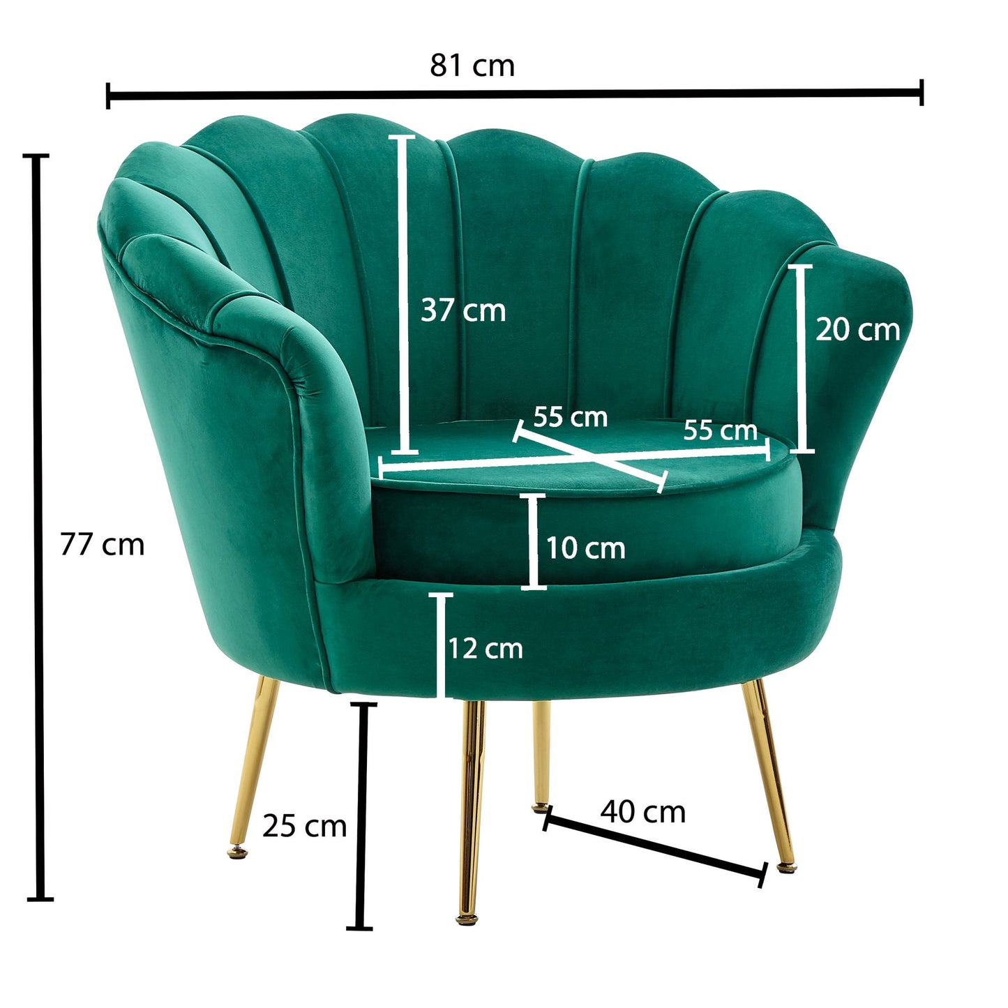Fauteuil Shell (diverse kleuren)