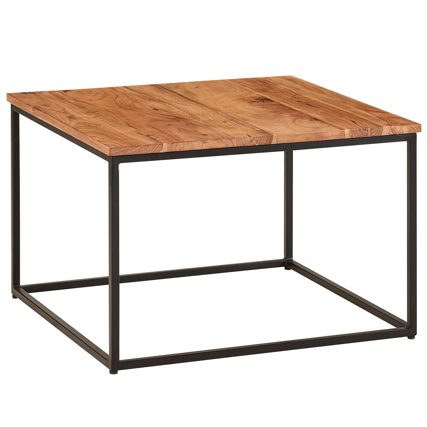 salontafel 60x60x41 cm massief houten metalen salontafel salontafel acacia | Industriële kamertafel | Houten tafel, salontafel, massief | Tafel woonkamer
