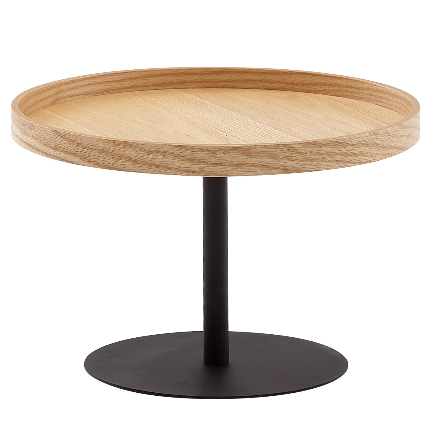 salontafel 61x61x40 cm salontafel hout / metaal woonkamertafel eiken | Design kamertafel modern rond | Houten tafel salontafel | Tafel woonkamer