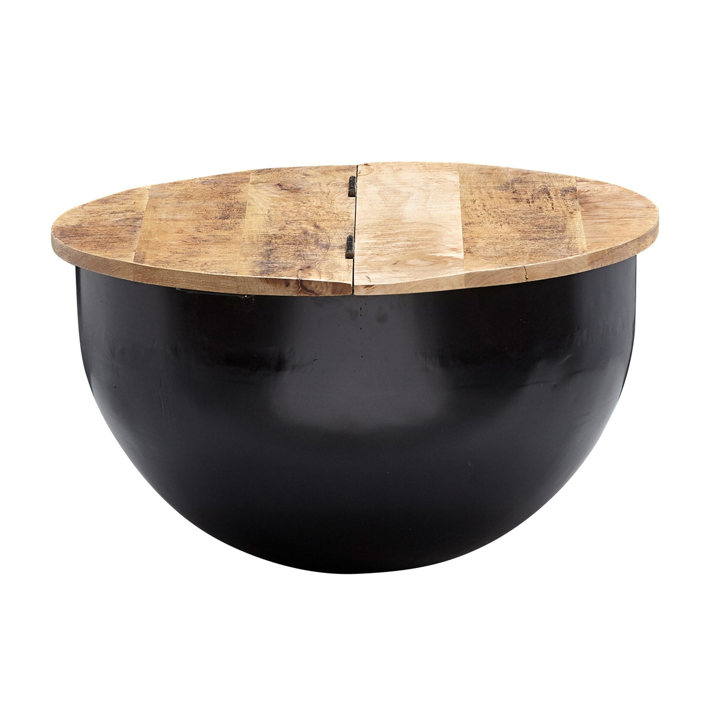 salontafel metaal 60x34x60 cm industriële stijl rond | Design salontafel met opbergruimte | Moderne salontafel salontafel zwart