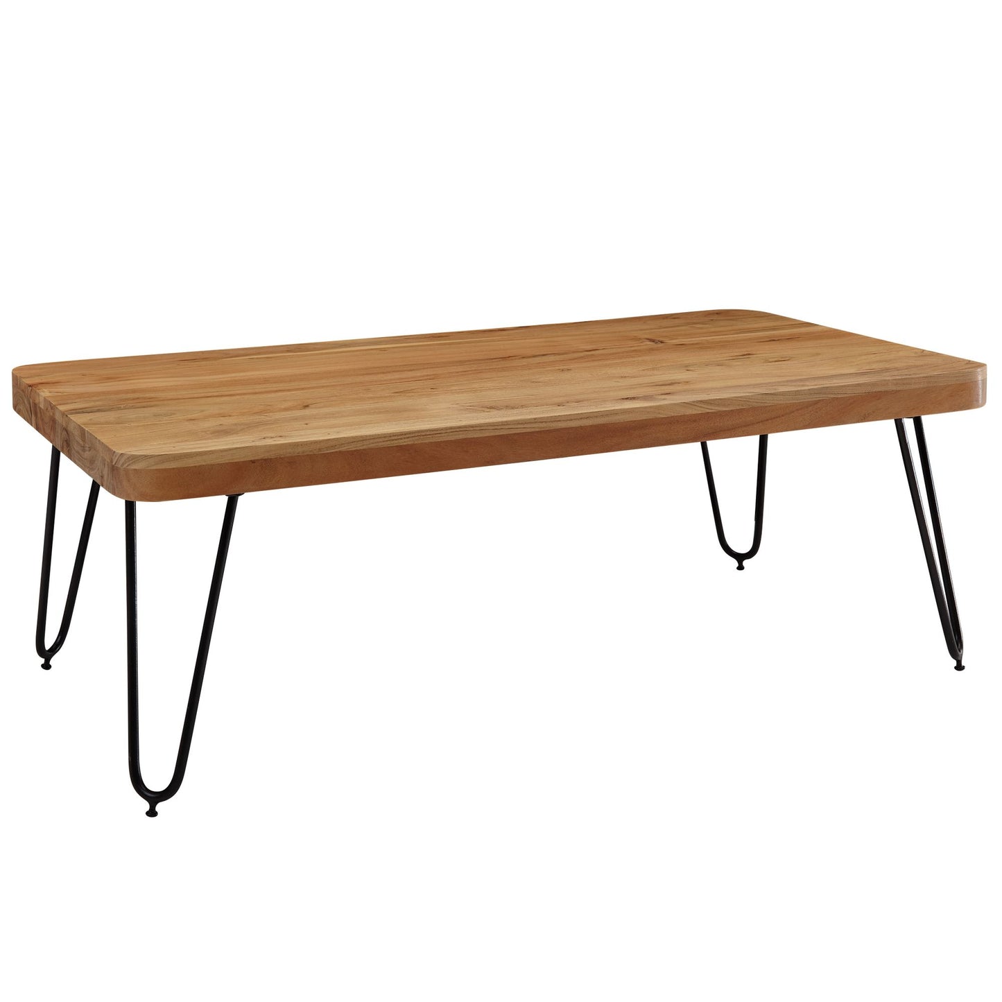coffee table BAGLI solid wood acacia 115 cm wide coffee table design metal legs country style side table