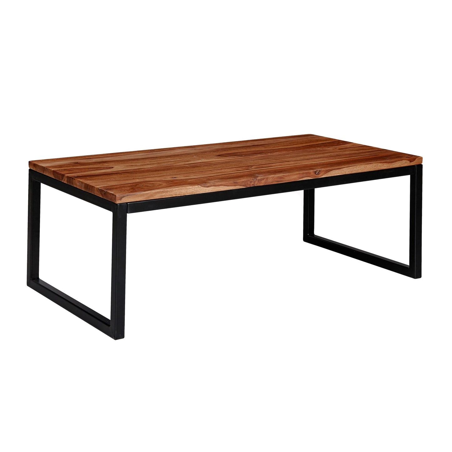 Salontafel 110x40x60 cm Sheesham massief houten / metalen salontafel | Design salontafel in industriële stijl | Tafel woonkamer | Solide loungetafel