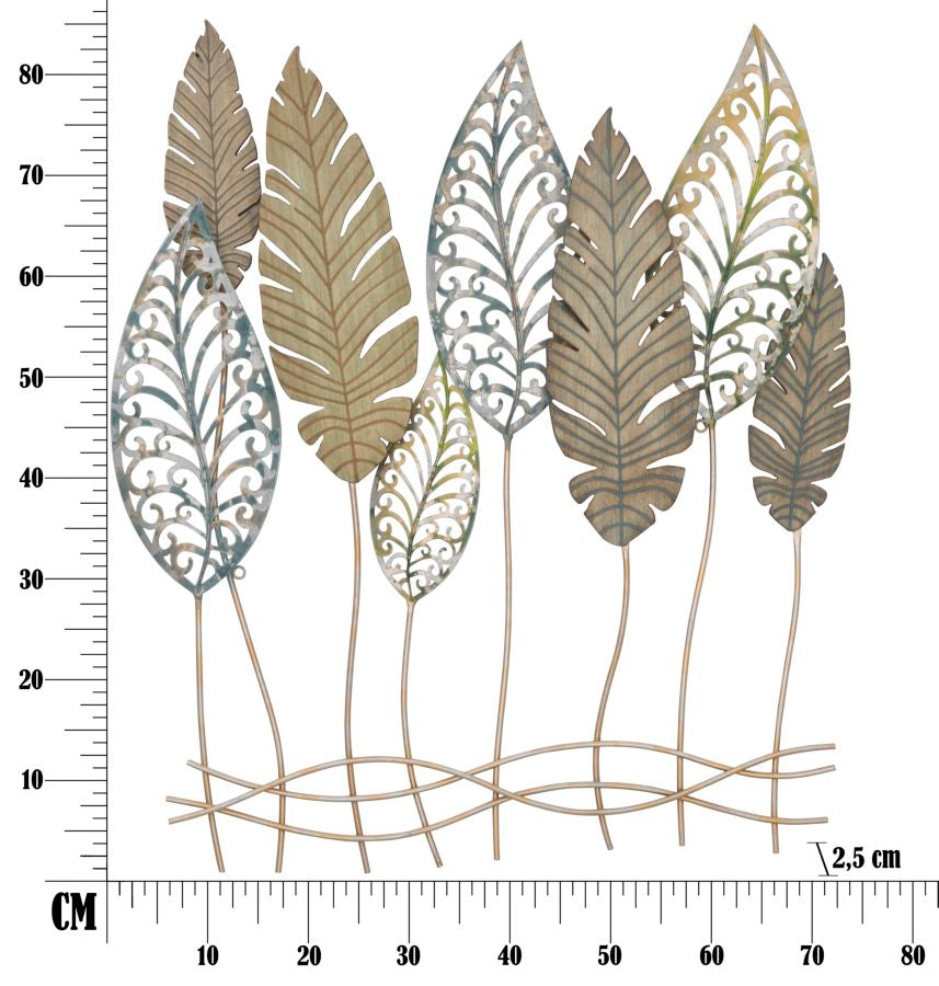 Wanddecoratie Foglie -c- 75×2,5×87 cm