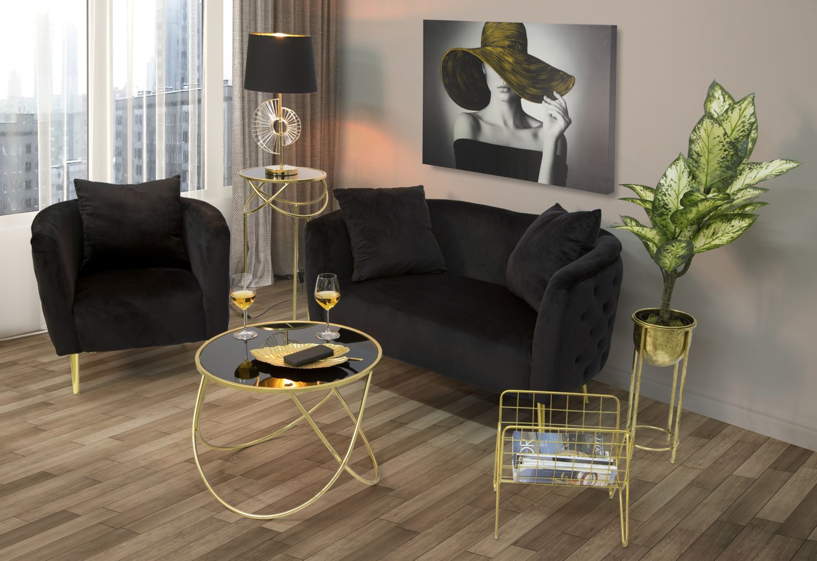 Fauteuil Bucarest Black 76×74×71 cm