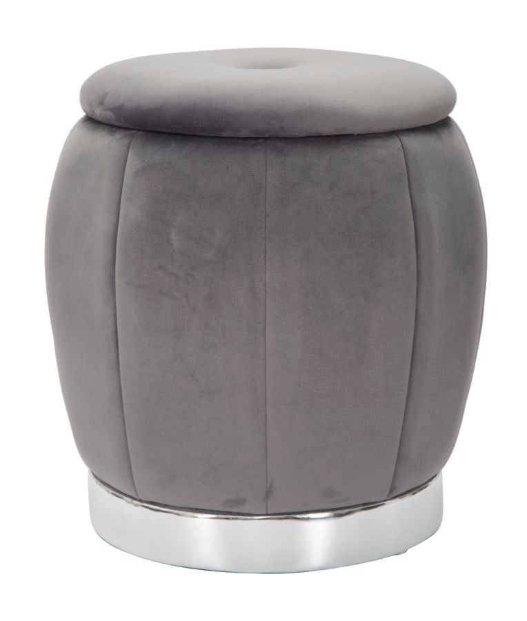 Opbergkruk Puff/storage Paris Grigio/silver Ø 43×43 cm