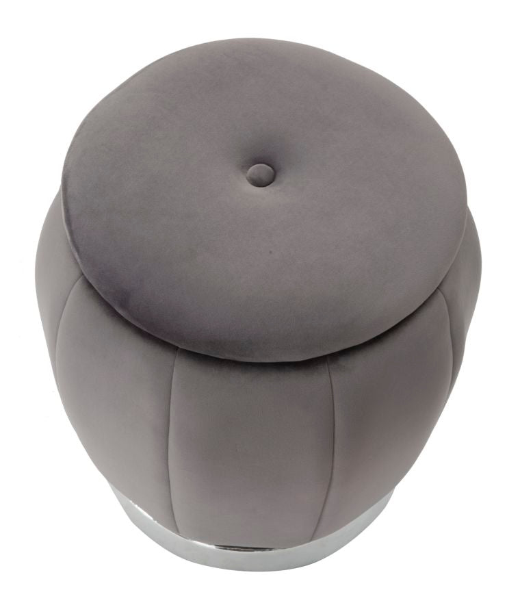 Opbergkruk Puff/storage Paris Grigio/silver Ø 43×43 cm