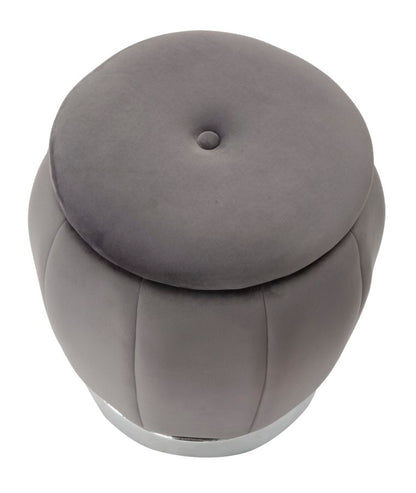 Opbergkruk Puff/storage Paris Grigio/silver Ø 43×43 cm