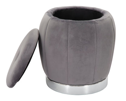 Opbergkruk Puff/storage Paris Grigio/silver Ø 43×43 cm