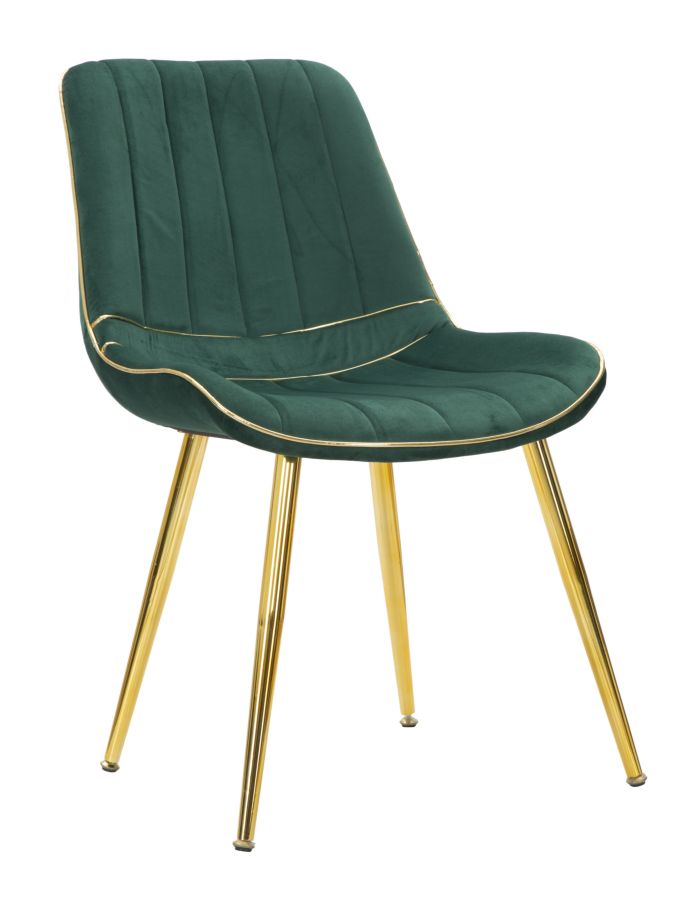 Stoel Paris Verde/gold Set 2 Pcs 51×59×79 cm
