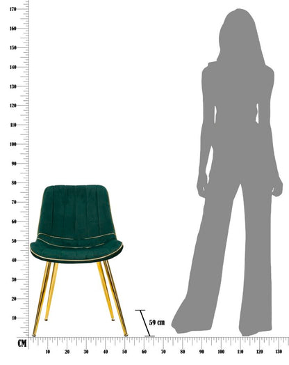 Stoel Paris Verde/gold Set 2 Pcs 51×59×79 cm