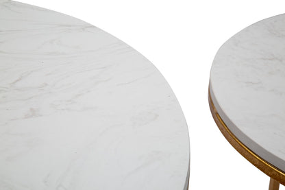 Tafel Simply Marble Couple Ø 52x63-42x53