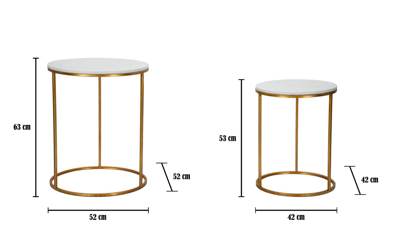 Tafel Simply Marble Couple Ø 52x63-42x53