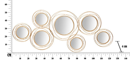 Wanddecoratie Mirrors Gold Round 124,5×4×53,5 cm