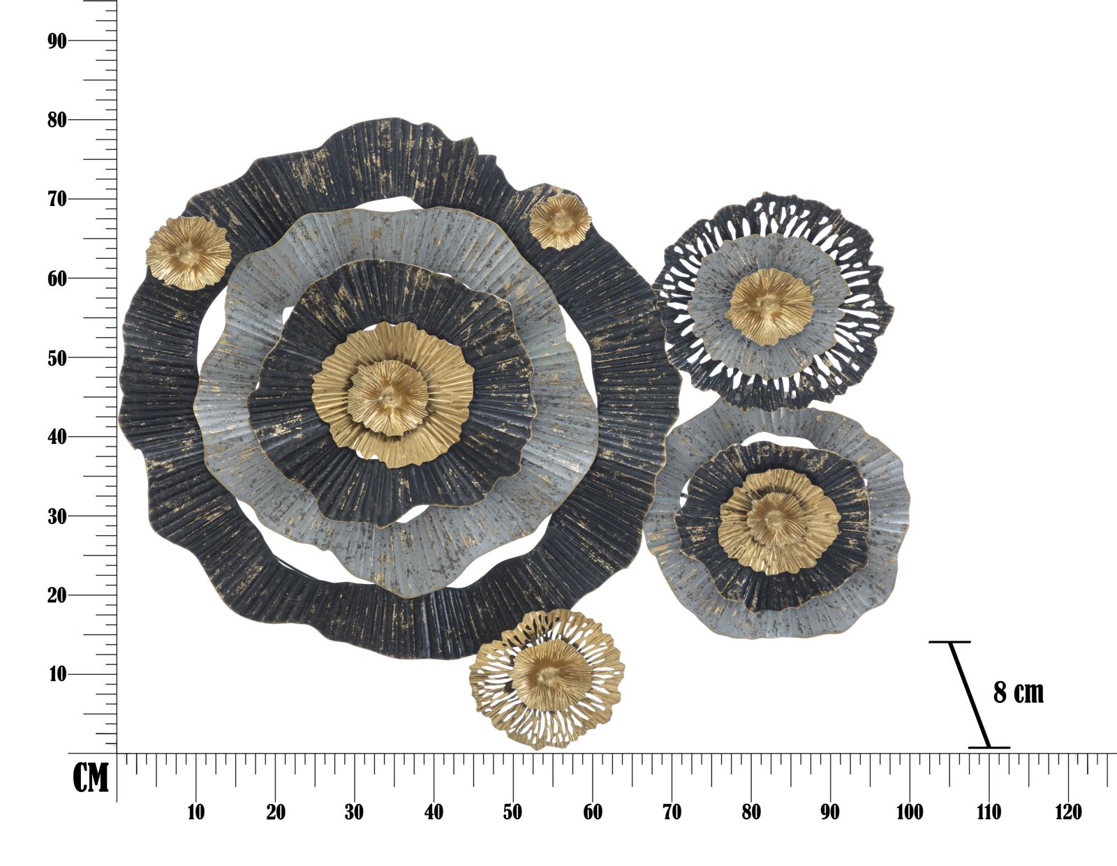 Wanddecoratie Otos 100×8×80 cm