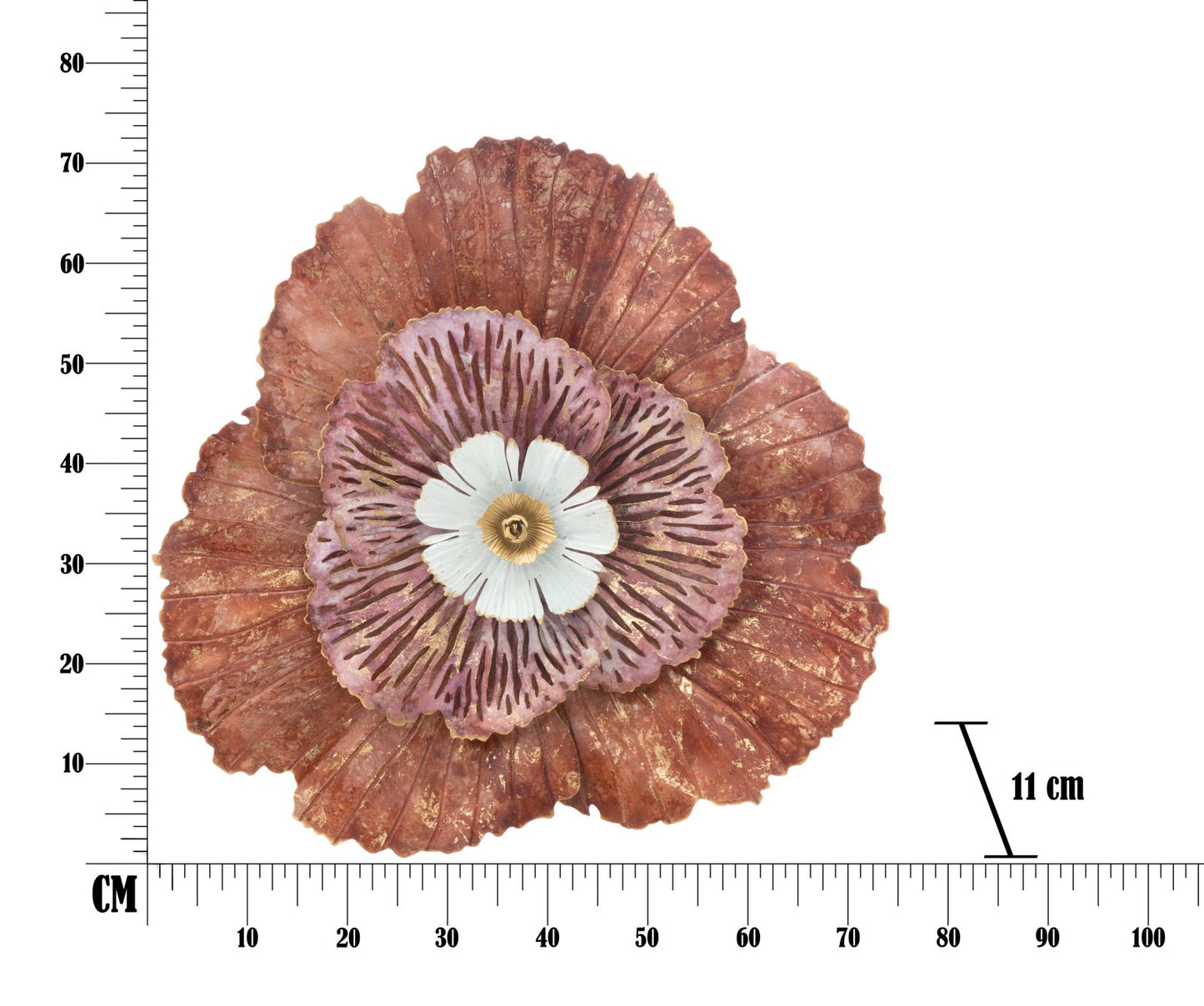 Wanddecoratie Bunga 73,5×11×72 cm