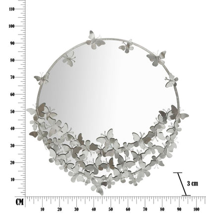 Spiegel Butterfly Round Silver Ø 91×3×94 cm
