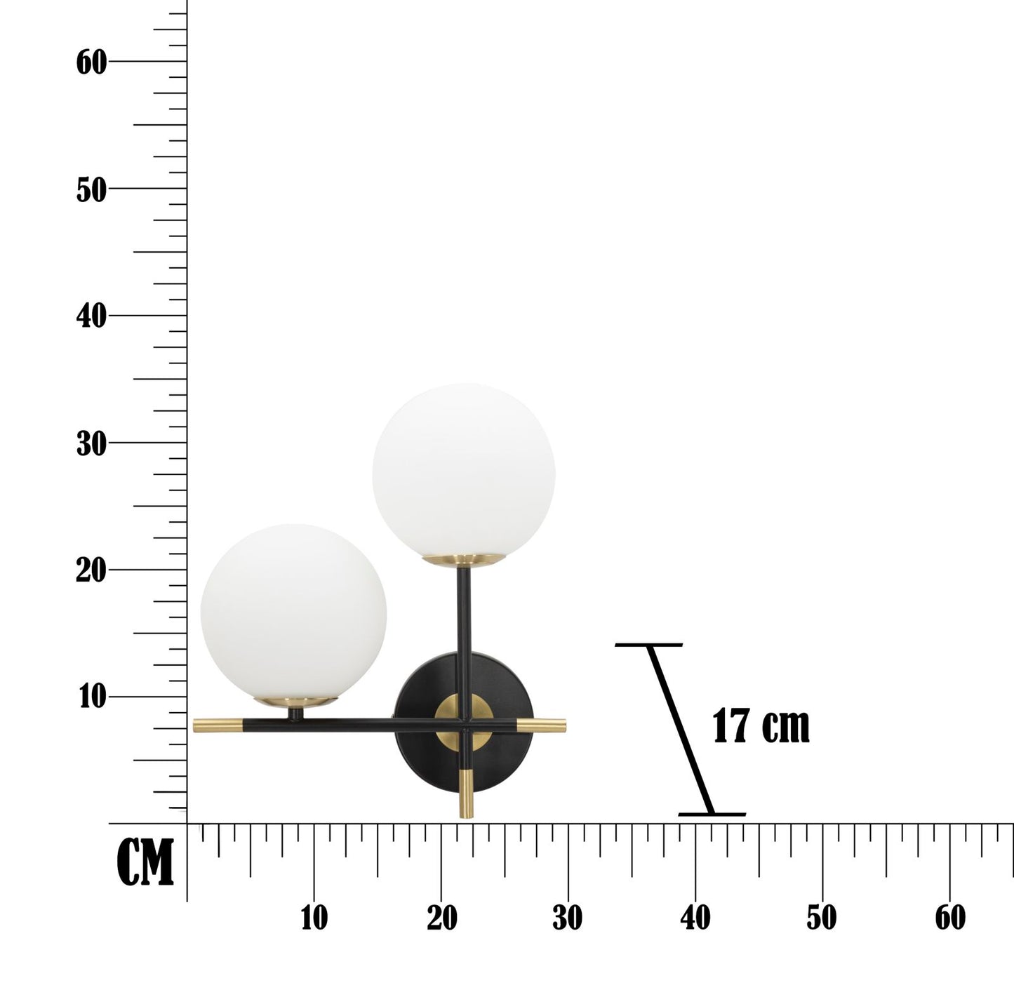 Wandlamp Darky Double 30×17×35 cm