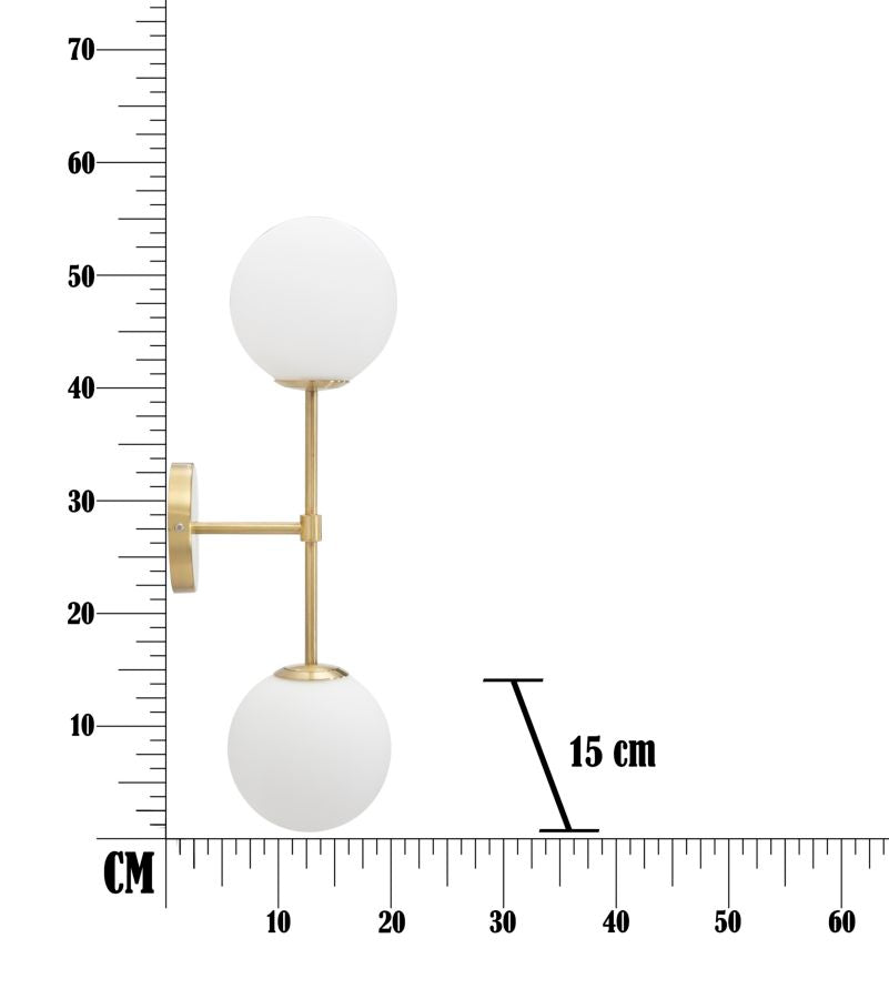 Wandlamp Glamy Doppia 15×21×55 cm