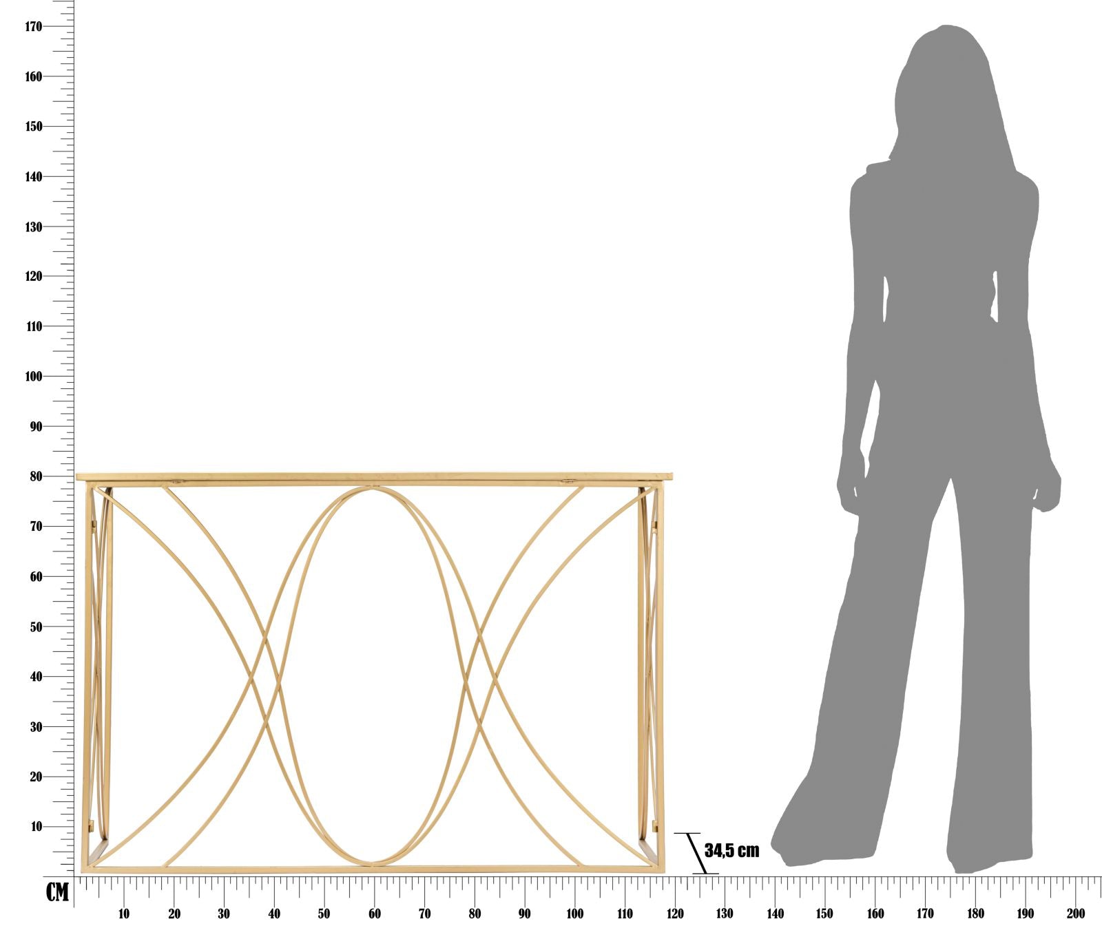 Consoletafel Exy 120×40×80 cm